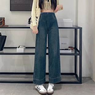 春夏孕妇裤牛仔裤韩版抽绳直筒裤宽松外穿夏阔腿裤加绒显瘦休闲女