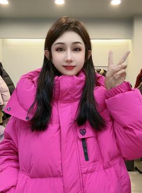 T69195-2025新款小剪羽绒服女短款加厚保暖面包服外套