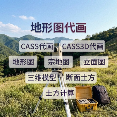 地形图代画Cass，Cad出图航测内业处理土石方计算平立面采集