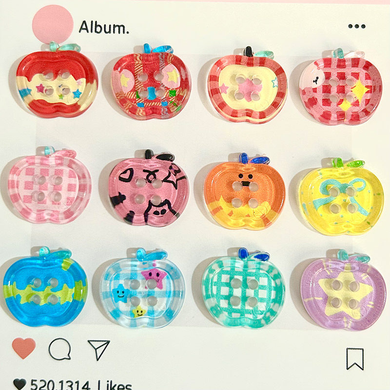 可爱彩色苹果纽扣混搭可爱diy配饰异形可爱纽扣手账装饰便宜配件,居家布艺,纽扣,淘宝优惠券,粉丝福利购,淘宝优惠卷