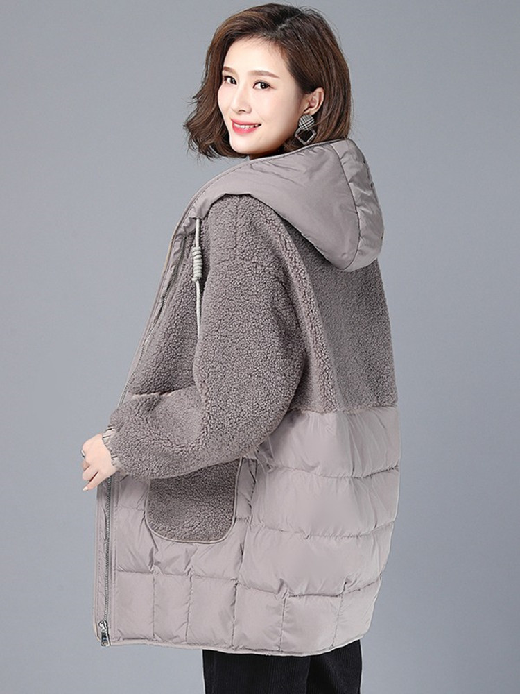 棉衣女中长款冬装外套妈妈洋气