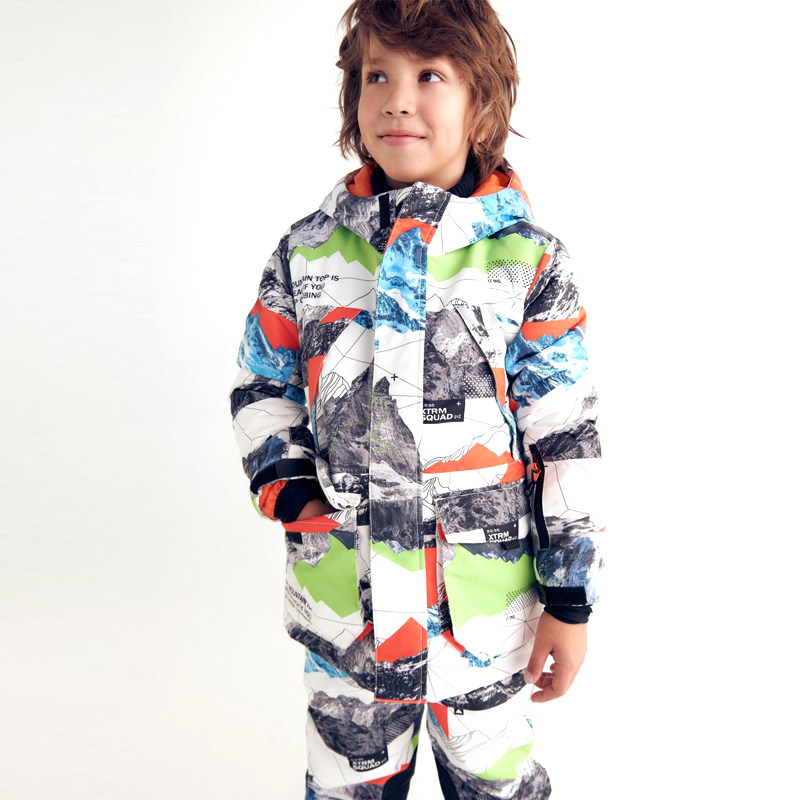 欧单22季新款男童滑雪夹克女童抗风防水保暖外套中大童登山衣包邮