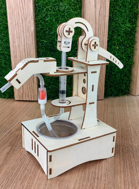 学生科学实验手压水机科技小制作diy杠杆压抽水模型材料stem教具