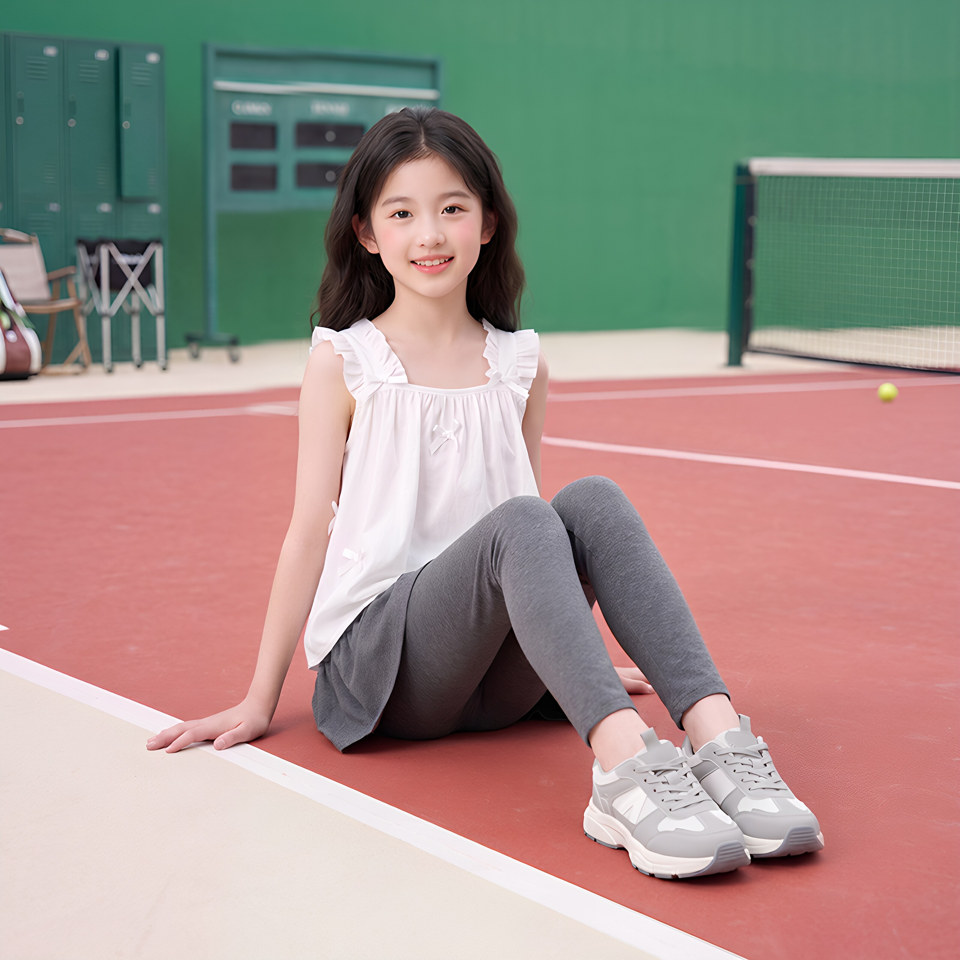 女童裤子夏薄款假两件裙裤儿童速干运动裤休闲长裤纯棉打底防蚊裤