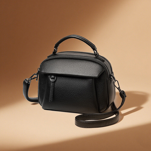 真皮手提包包女2025新款时尚多层妈妈包斜挎包大容量通勤单肩女包