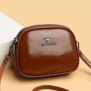 三层斜挎包包女2025新款时尚简约真皮单肩小包女软牛皮斜跨小圆包