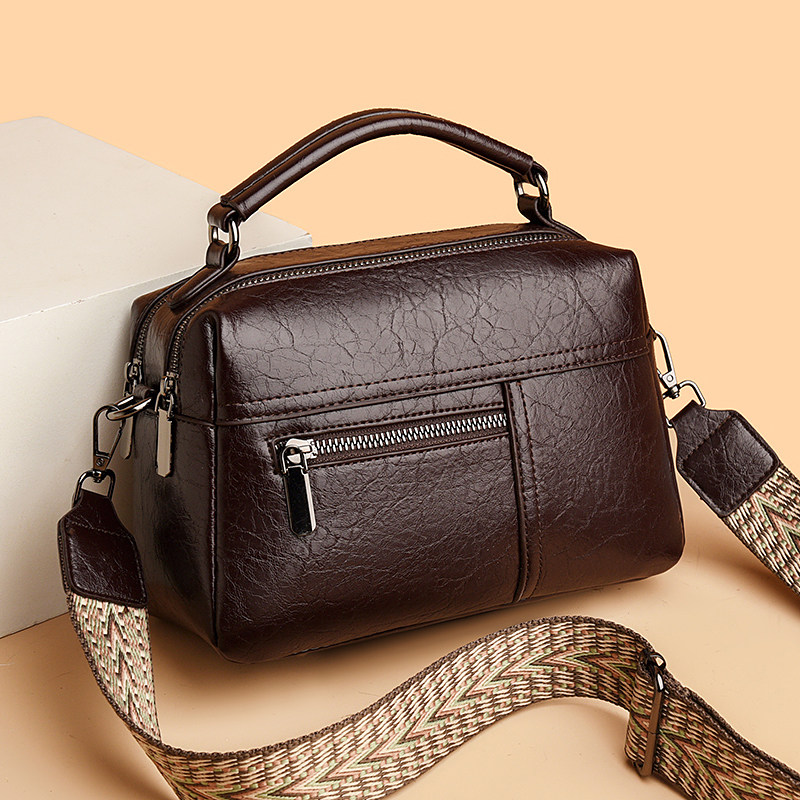 2025春季新款真皮双拉链大容量手提小方包通勤百搭单肩斜挎包女包,箱包皮具/热销女包/男包,通用款女包,淘宝优惠券,粉丝福利购,淘宝优惠卷