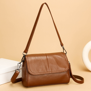 软皮枕头包女2025新款夏季包包大容量腋下包简约单肩包复古斜挎包