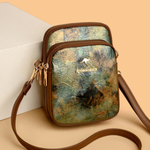 正品 牛皮女包2025新款 真皮手机包迷你小包包女斜挎包单肩双层小包