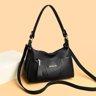 真皮女士斜挎包2026新款时尚轻便单肩腋下包高级感软皮中年妈妈包