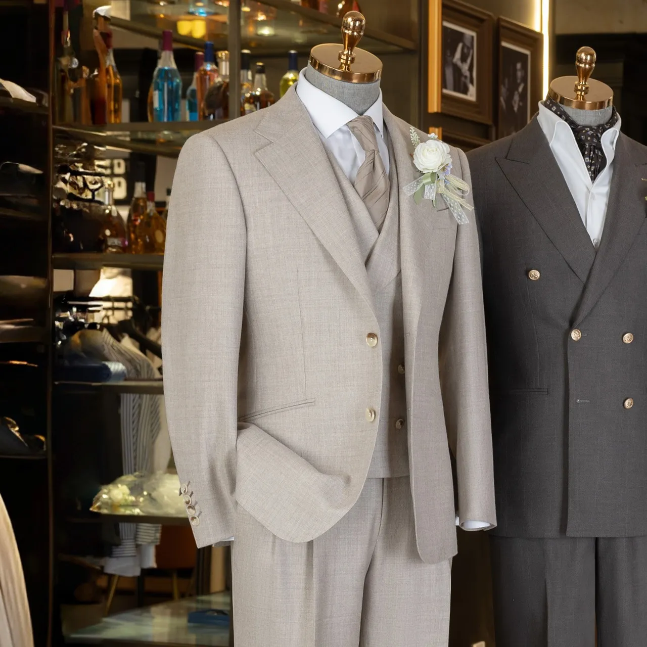 100%美利奴羊毛男士澳毛西装男套装新郎结婚礼服半麻衬西服三件套,男装,西服套装,淘宝优惠券,粉丝福利购,淘宝优惠卷