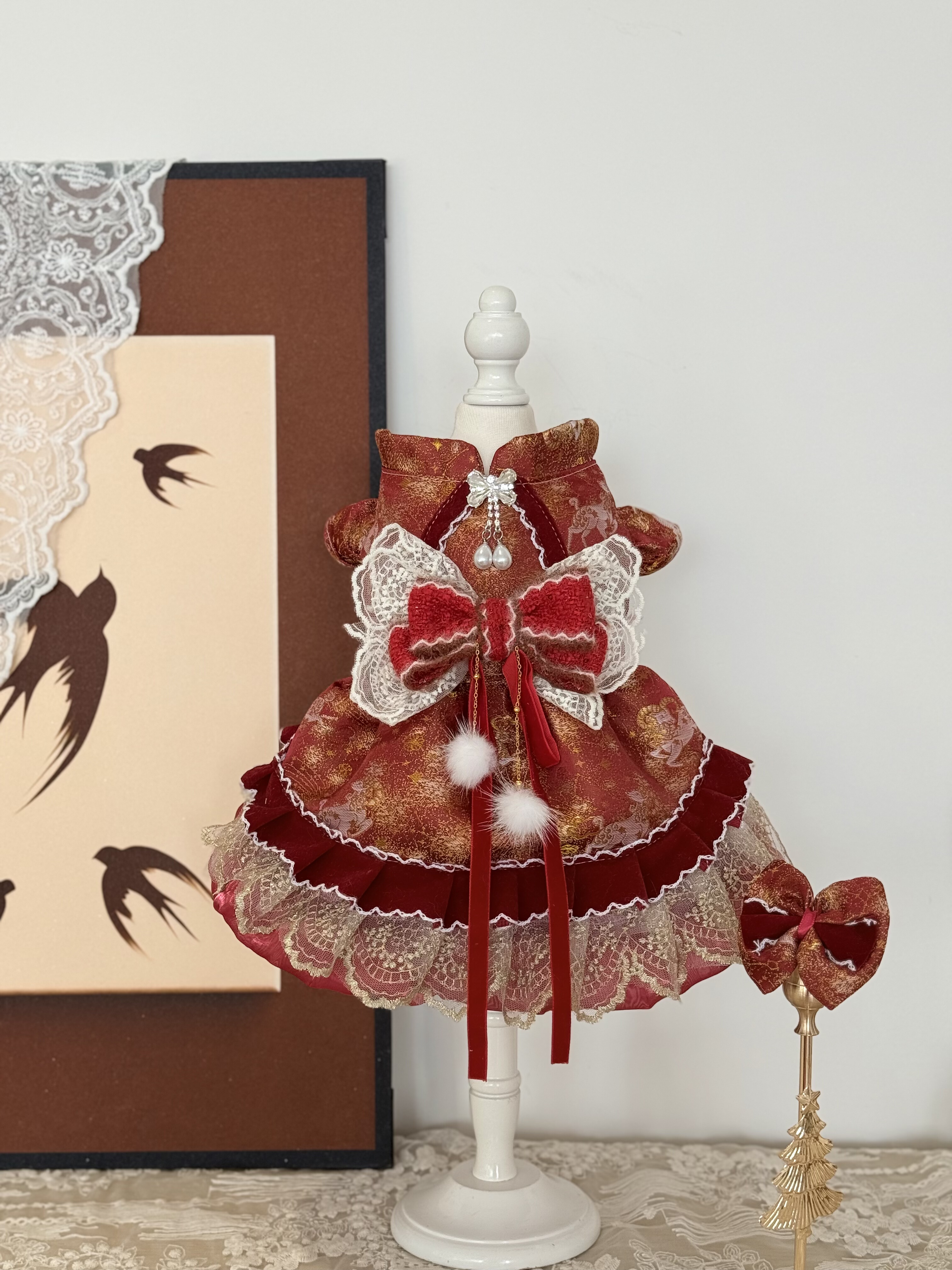 AW原创星座系列设计白羊座重工红色水晶蝴蝶狗狗宠物衣服氛围上镜,宠物/宠物食品及用品,猫宠物服装/雨衣（新）,淘宝优惠券,粉丝福利购,淘宝优惠卷