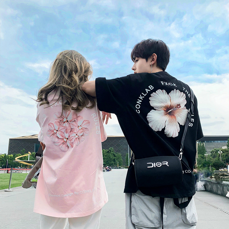 CONKLAB潮牌花卉短袖T恤半袖男女情侶休閑百搭oversize寬松ins風在類目 男裝, T恤中 - 來自Buy2taobao.com提供專業的淘寶代購服務