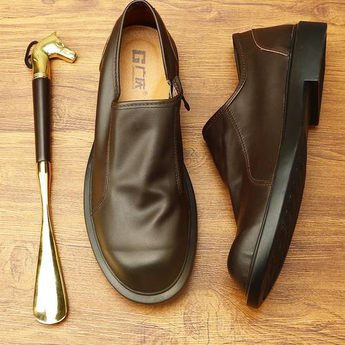 休闲皮鞋男士英伦百搭潮流软底男低超软透气工装圆头2023新款