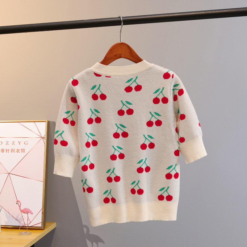 Preppy Cherry Knit Top for Sweet Women's Outfits - Product image 3