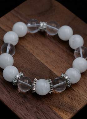 天然白水晶白幽灵旺财运手串手链女2025年新款高级感礼物送女友