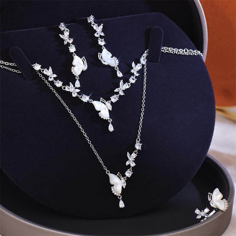 [白蝶逐月】极光白贝玄学能量蝴蝶耳钉蚊香盘耳夹戒指项链轻奢,饰品/流行首饰/时尚饰品新,项链,淘宝优惠券,粉丝福利购,淘宝优惠卷