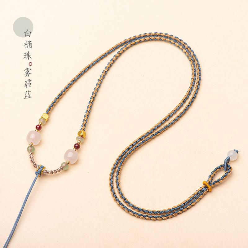 手工编织高档吊坠挂绳平安扣绳子和田玉翡翠黄金蜜蜡挂坠绳项链绳