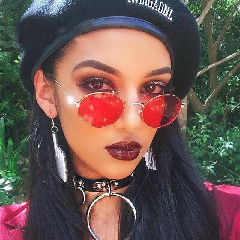 日本cherrykoko欧美时尚炫彩海洋片小框金属太阳镜复古个性太子