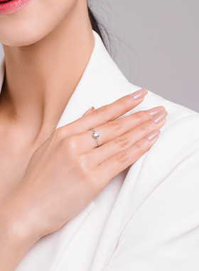 法国chrry koops925银轻奢镶嵌仿真钻锆石戒指女开口欧美ins