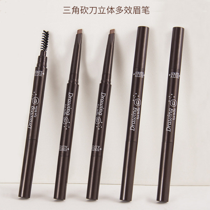新款推荐极细三角双头眉笔自动旋转立体防水防汗持久女学生不易