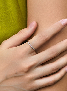 法国chrry koopvvs1净度莫桑钻s925银风ins商务百搭排指女