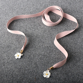 文艺范腰带女细配裙子连衣裙休闲百搭腰链装 饰收腰布带粉色小领带