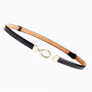 对扣配裙子学生百搭连衣裙毛衣收腰皮带 时尚 调节腰带细女装 饰韩版