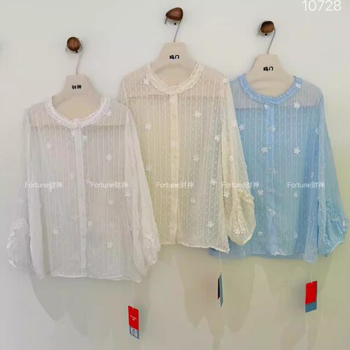 玛门春夏韩系定制立体花衬衣