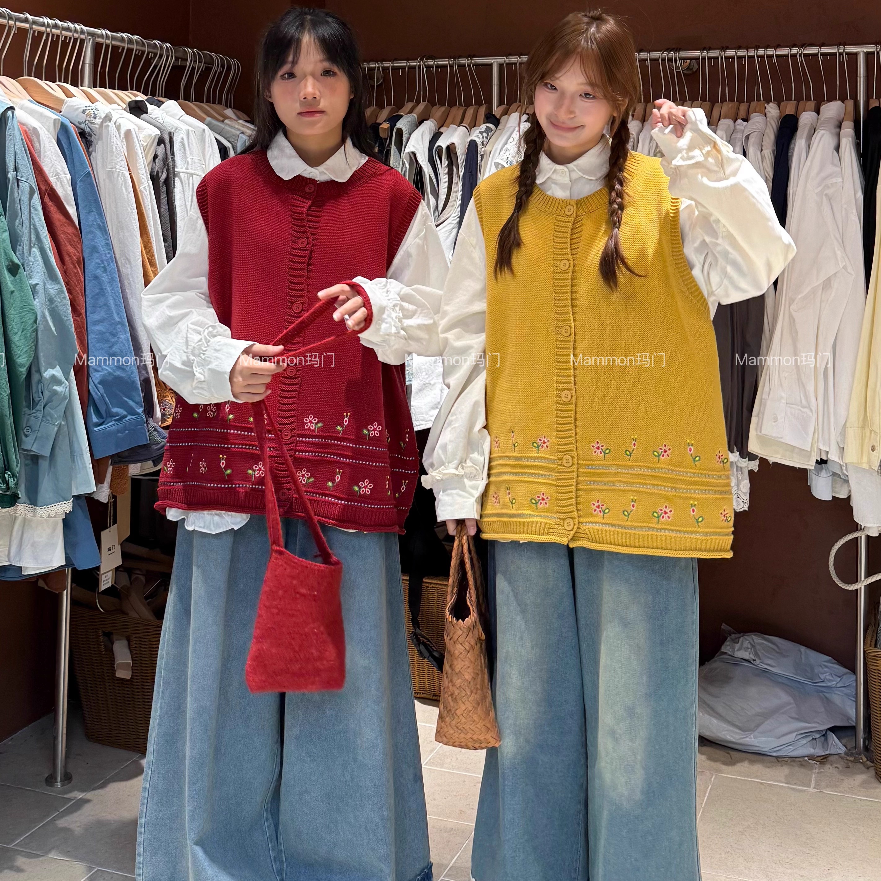 玛门2025秋韩版宽松显瘦针织马甲