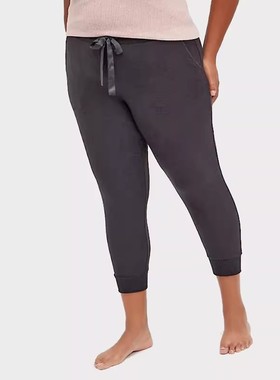 160-180斤大码外贸女装胖MM宽松短毛绒针织裤居家裤腰围100CM