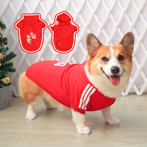 宠物狗狗过年衣服冬装保暖中型犬小型犬柯基泰迪圣诞网红喜庆冬款