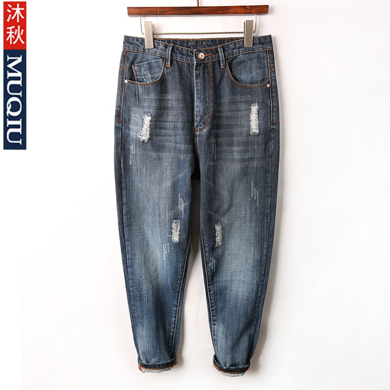Jeans pour jeunesse droite en vrac en coton pour printemps - Ref 1463154 Image 4