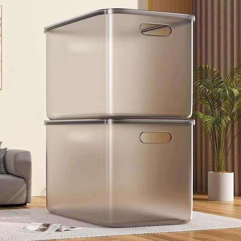 透明收纳盒家用桌面大容量衣服收纳箱玩具收纳塑料大号加厚整理箱