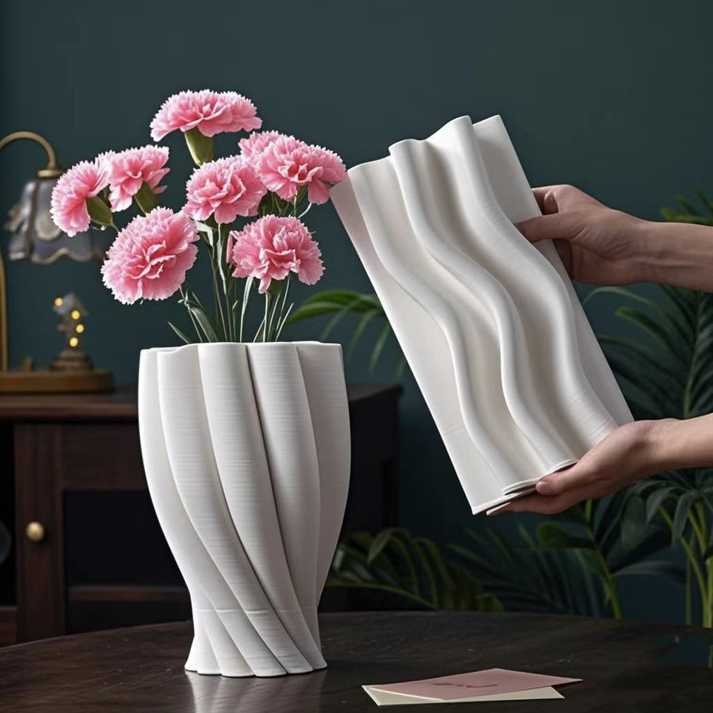 3D打印几何陶瓷花瓶摆件