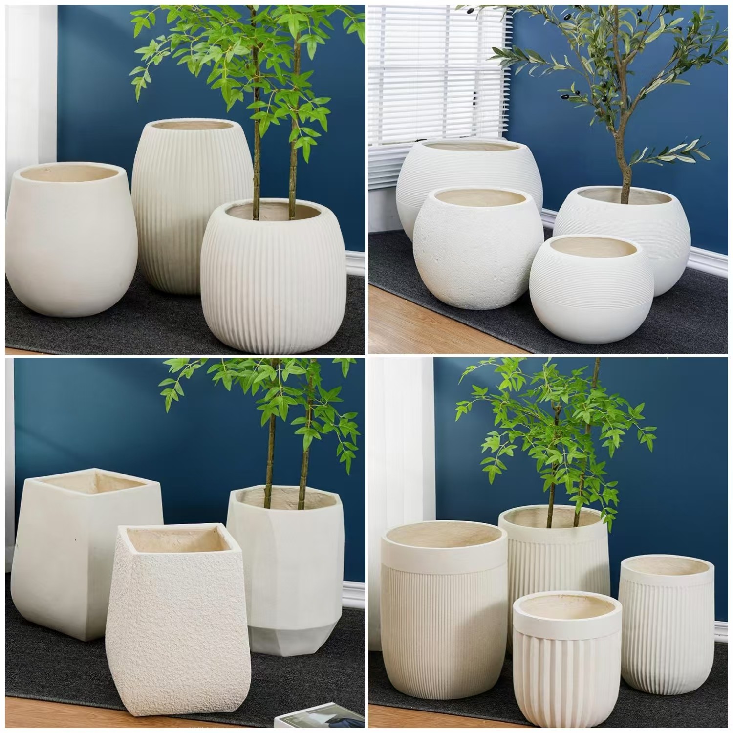 现代简约风家居客厅阳台民宿样板房酒店高档镁泥大号落地装饰花盆,特色手工艺,其他特色工艺品,淘宝优惠券,粉丝福利购,淘宝优惠卷