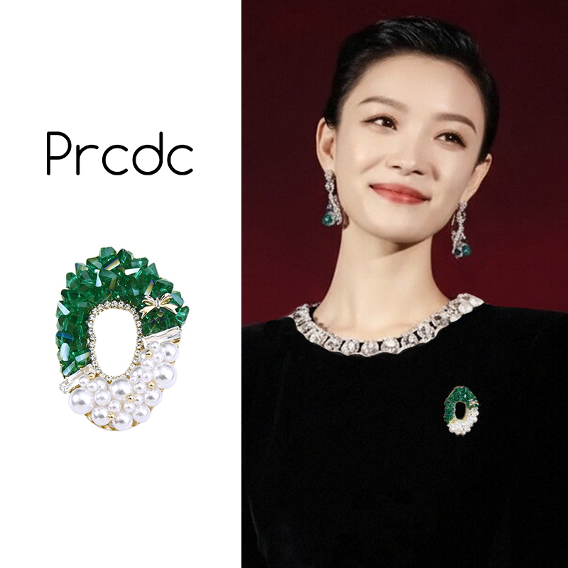 拼色圈圈胸针高档女奢华