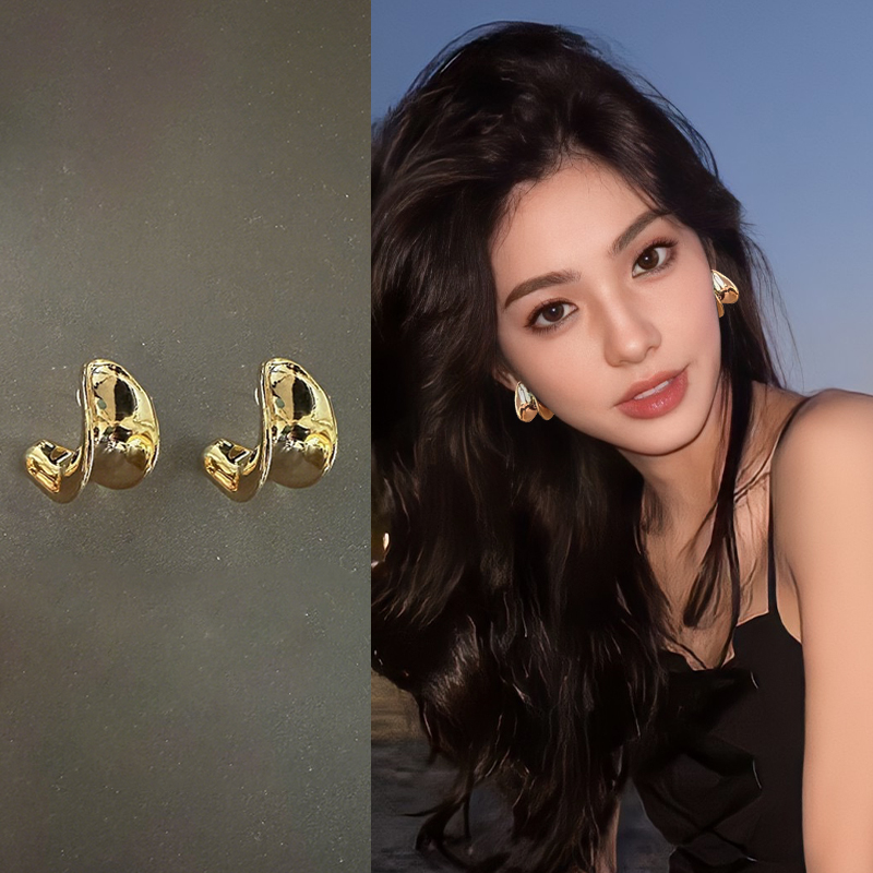 金色不规则耳环女款2025