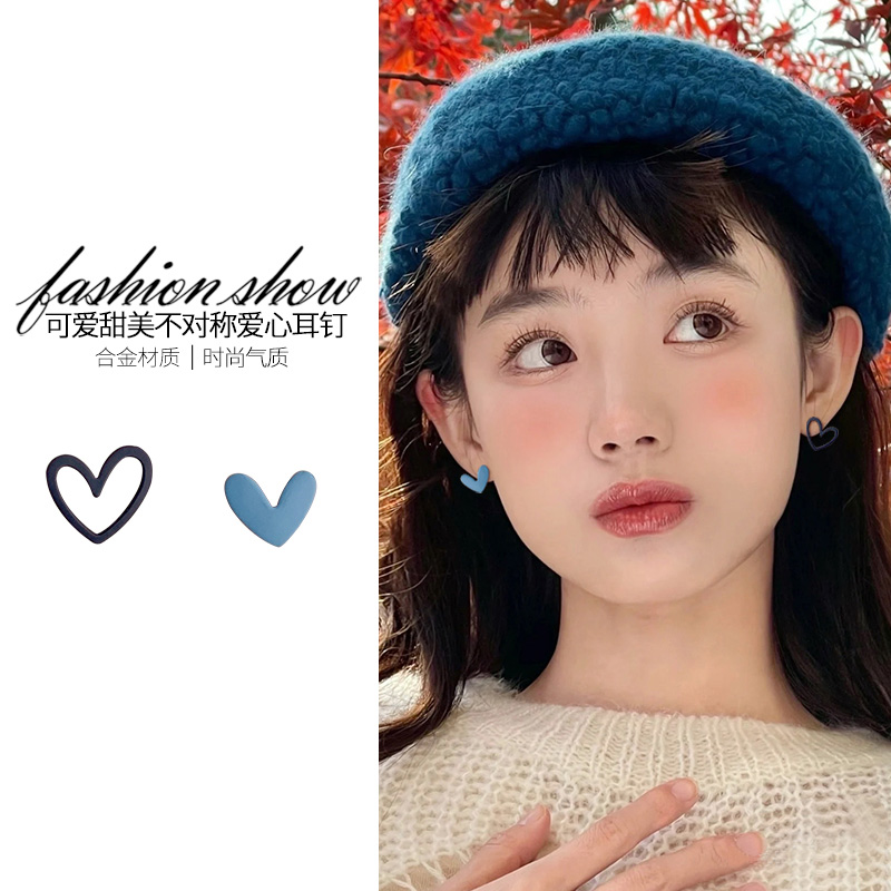 可爱甜美镂空爱心耳钉女