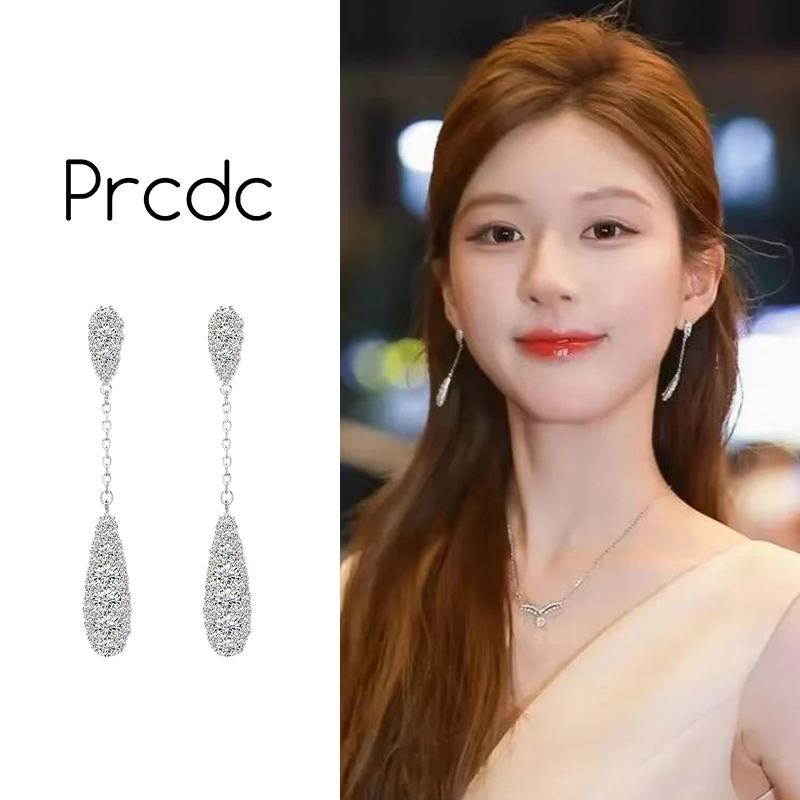 银色长款软垫耳夹无耳洞