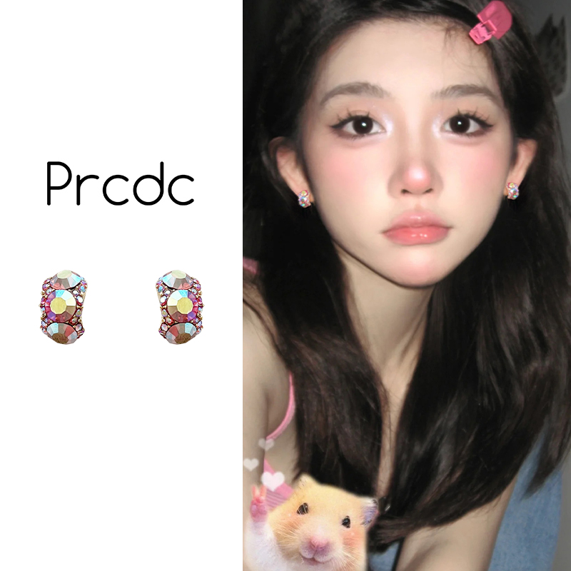 彩色双C耳夹女无耳洞耳环