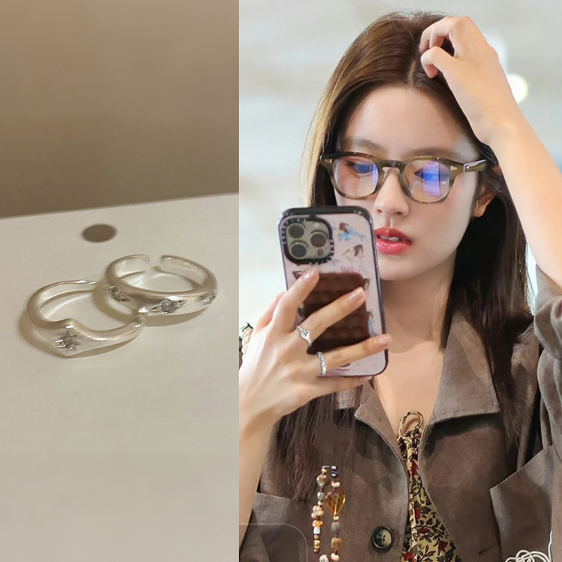 银色开口戒指女小众设计