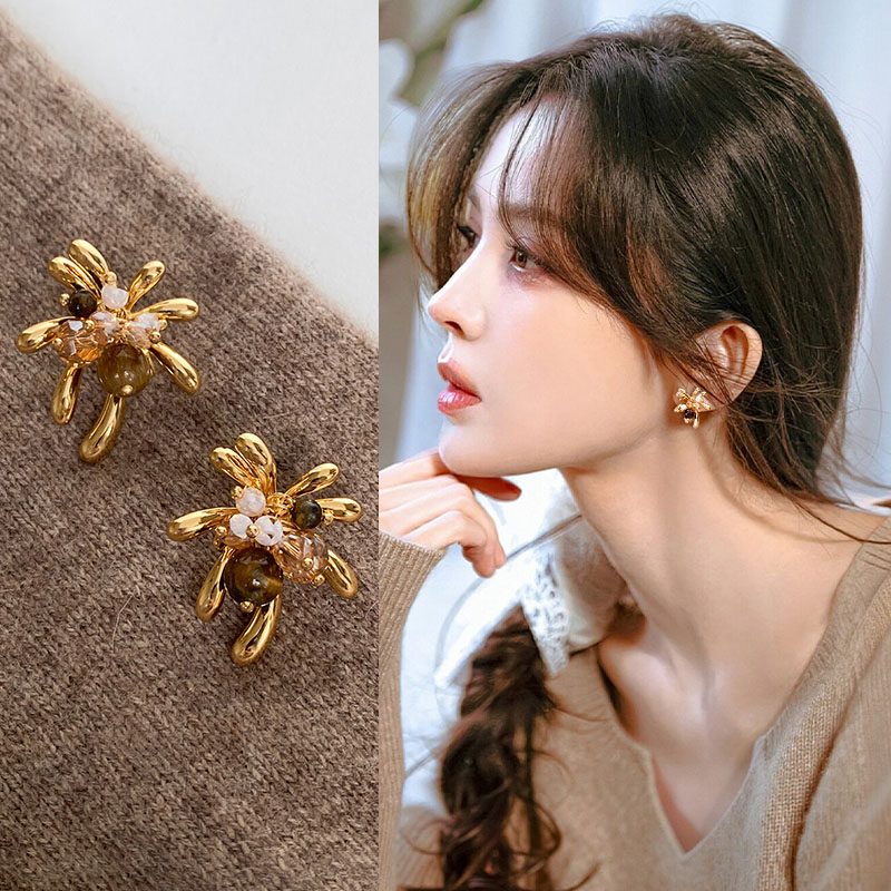 复古老钱风烟花耳钉女巨好看图片