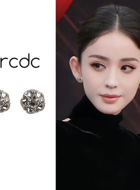 灰色蚊香盘耳夹女小巧精致超闪2025新款爆款小众高级感无耳洞耳饰