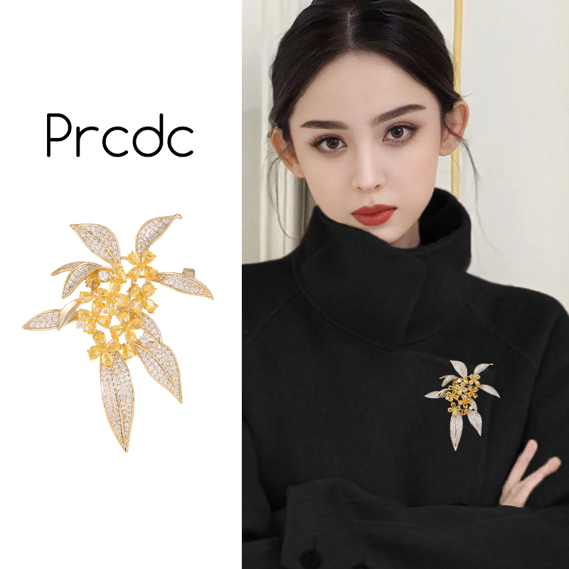 金色花朵胸针胸花高档女