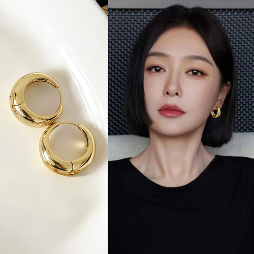 金色简约百搭耳环女轻奢