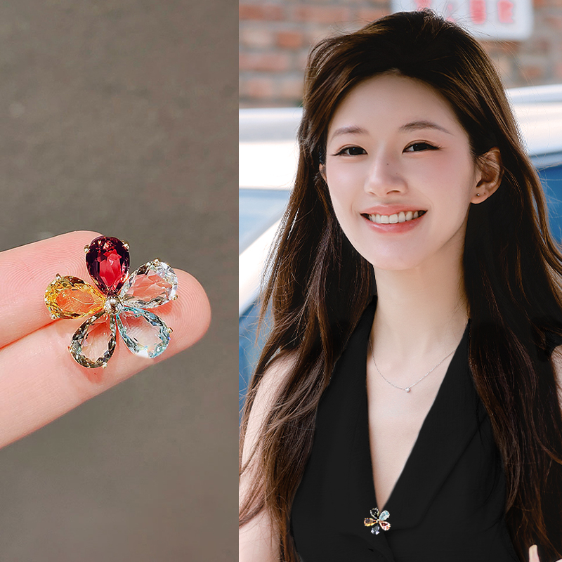 彩色花朵胸针小众独特