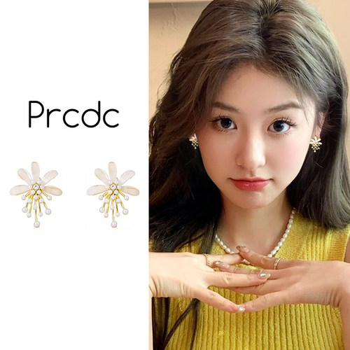 花朵耳夹无耳洞女精致气质