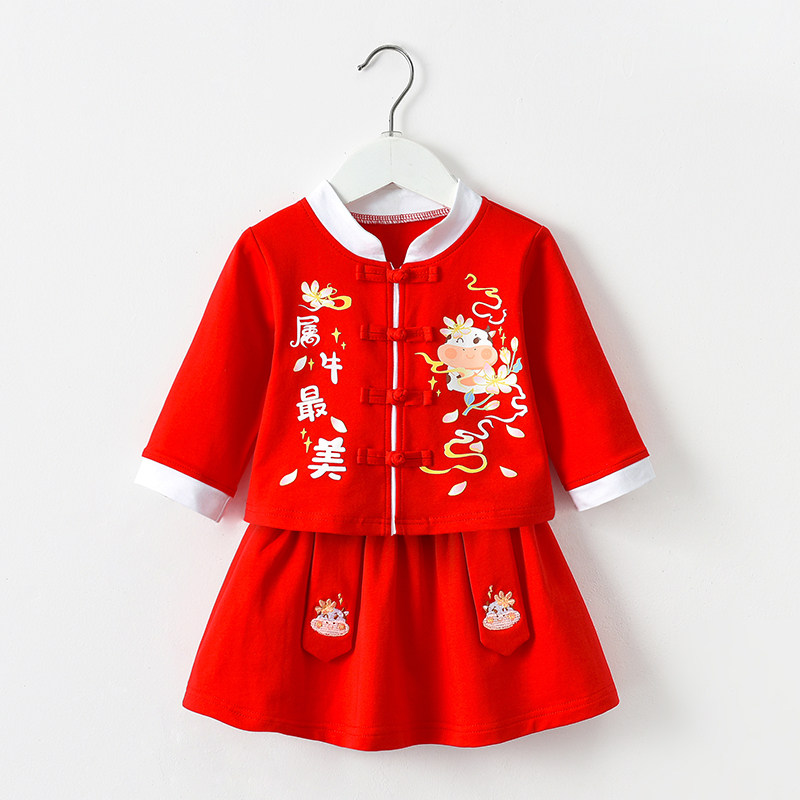 女童抓周礼服婴儿宝宝唐装图片
