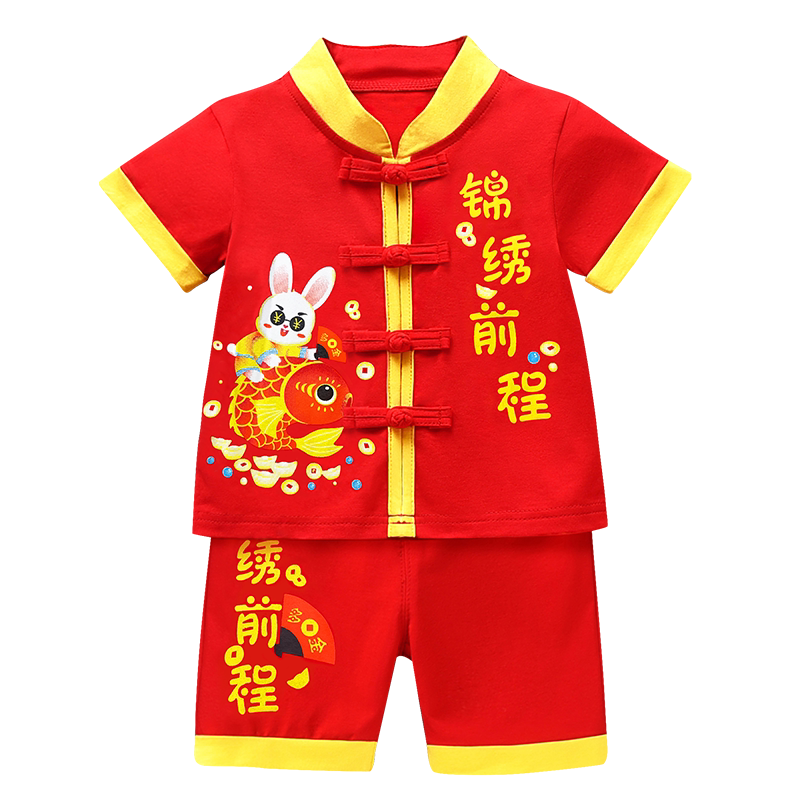 夏季男童中国风短袖唐装